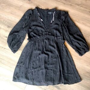 Lulus black striped dress size L